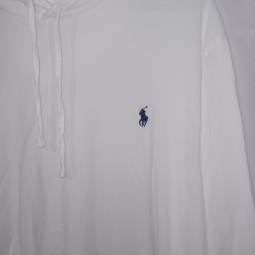 Polo Ralph Lauren Men's Hooded T-Shirt White Size LT Blue Pony LS Preppy - Picture 4 of 12